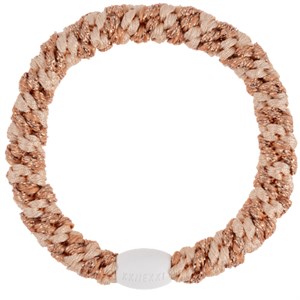 Bon Dep - Kknekki Hårelastik, Rosegold Glitter Powder Stripe